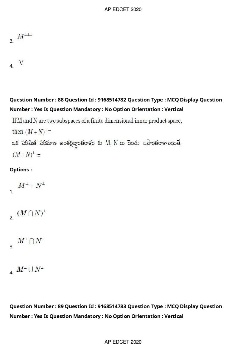 AP EdCET 2020 Question Paper PDF with Answer Keys (1 October)