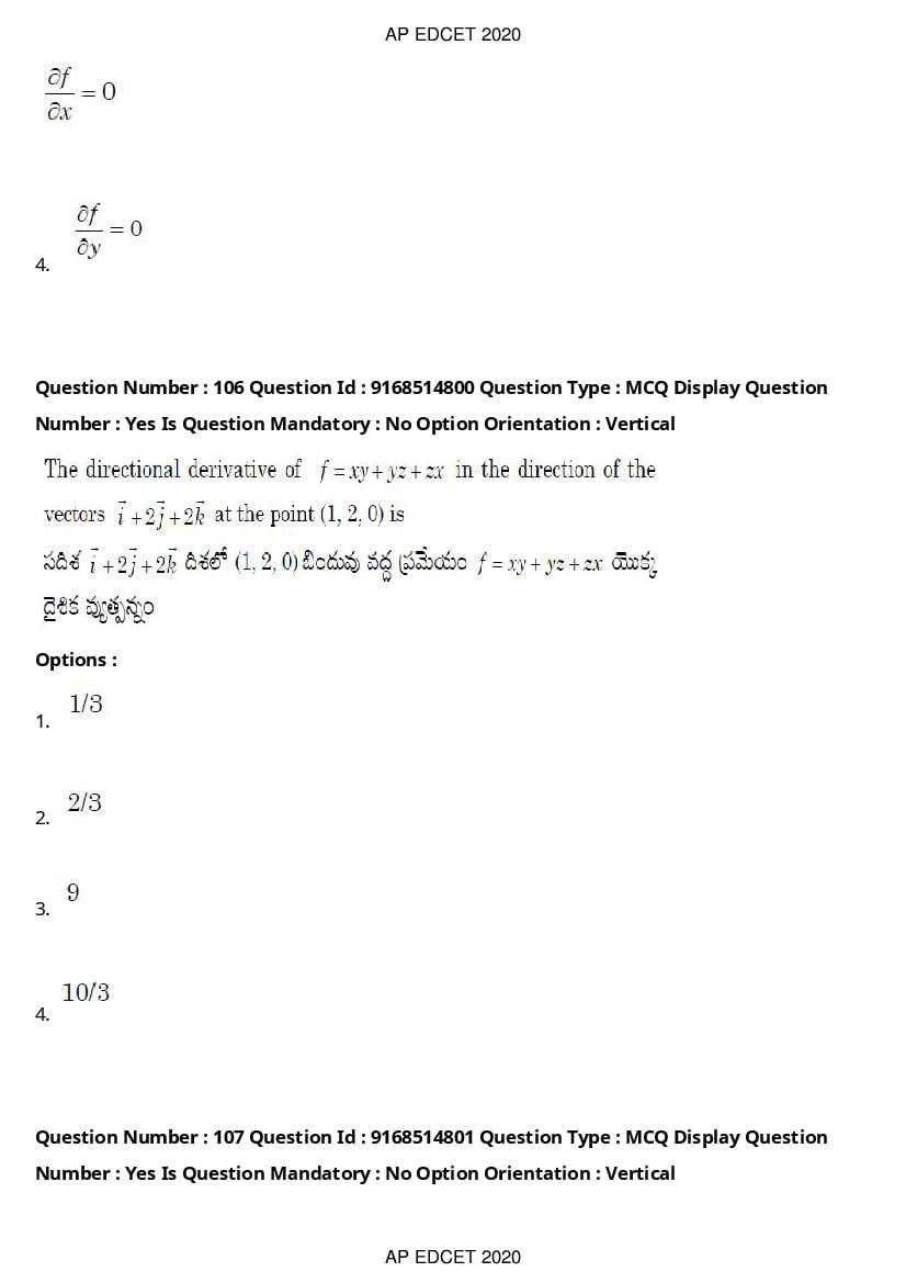 AP EdCET 2020 Question Paper PDF with Answer Keys (1 October)
