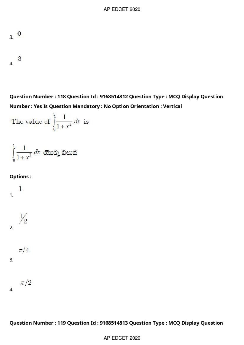 AP EdCET 2020 Question Paper PDF with Answer Keys (1 October)