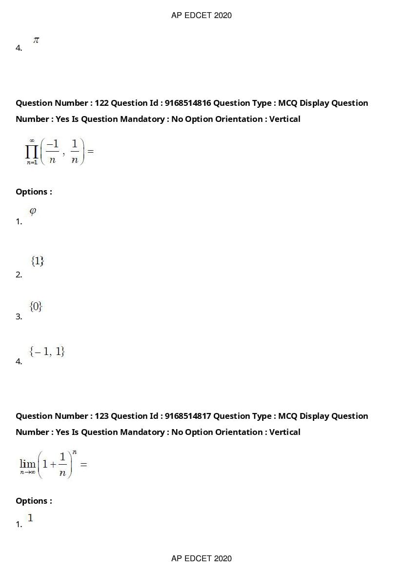 AP EdCET 2020 Question Paper PDF with Answer Keys (1 October)