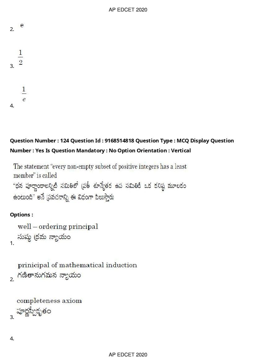 AP EdCET 2020 Question Paper PDF with Answer Keys (1 October)