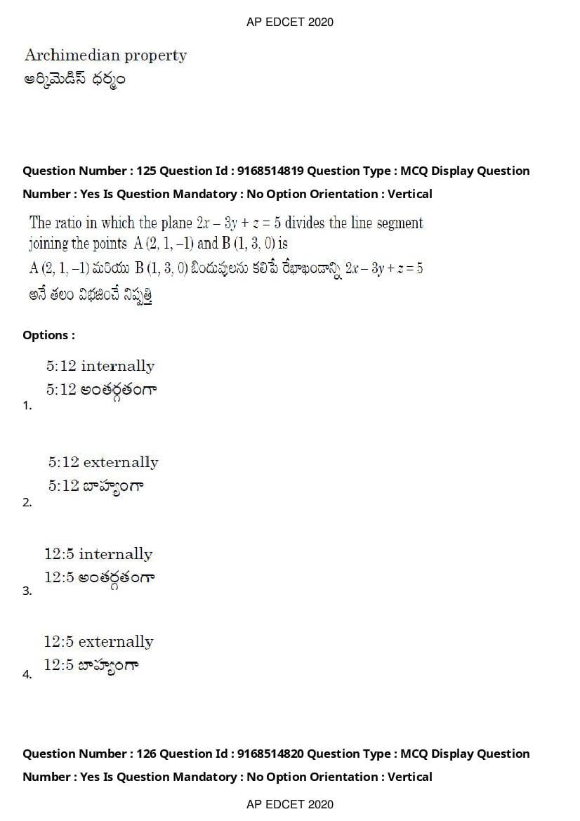AP EdCET 2020 Question Paper PDF with Answer Keys (1 October)