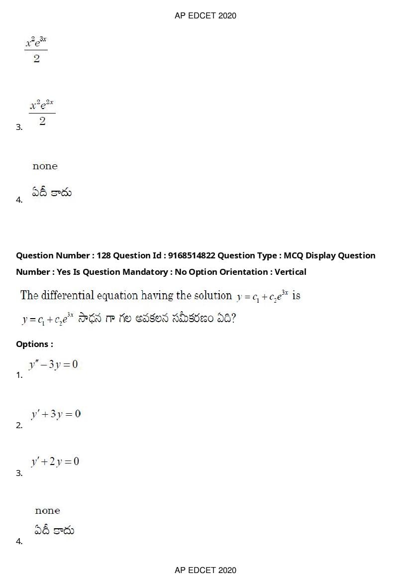 AP EdCET 2020 Question Paper PDF with Answer Keys (1 October)