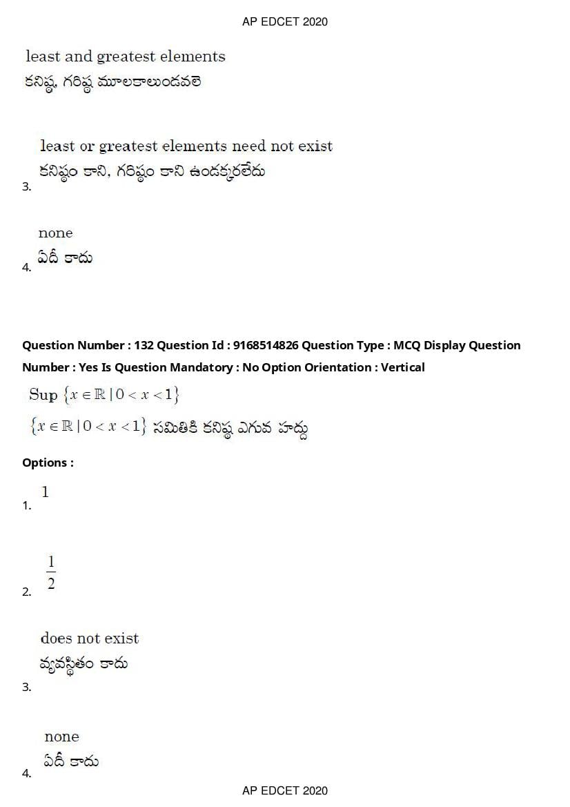 AP EdCET 2020 Question Paper PDF with Answer Keys (1 October)