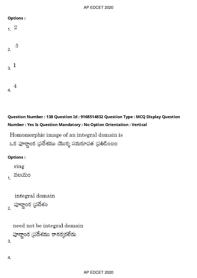 AP EdCET 2020 Question Paper PDF with Answer Keys (1 October)