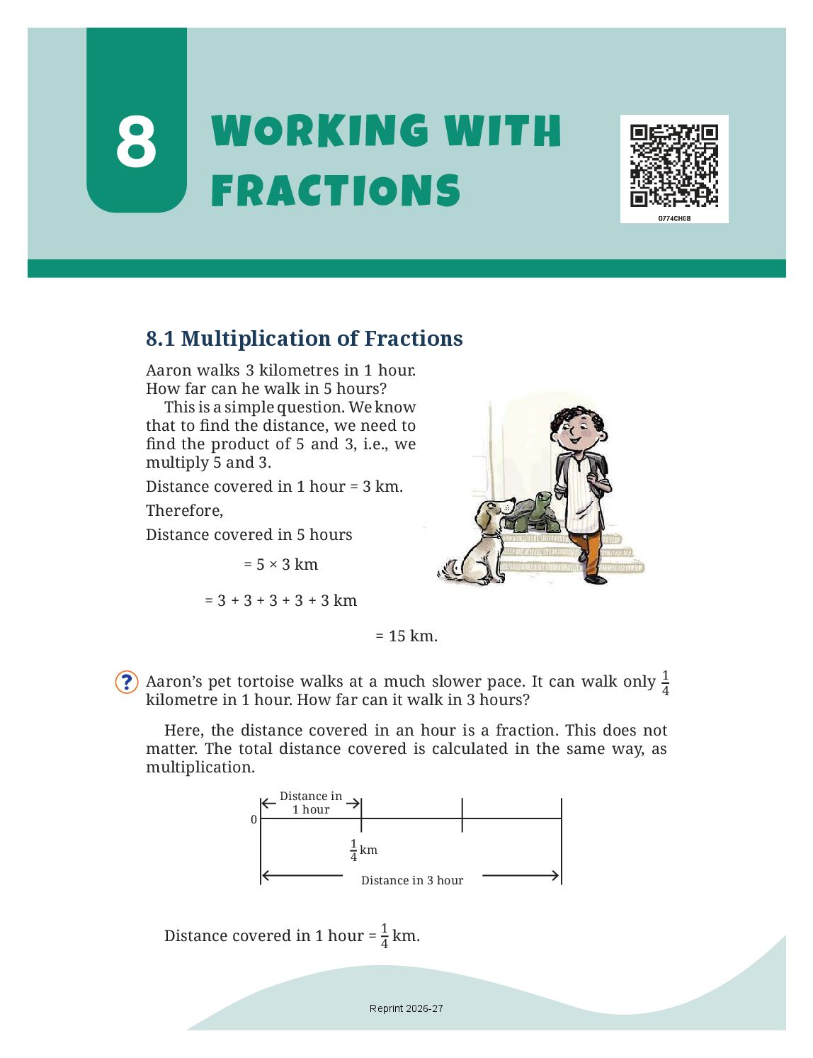 NCERT Book Class 7 Mathematics (Part I) Chapter 8 Working with Fractions - Page 1 of 39