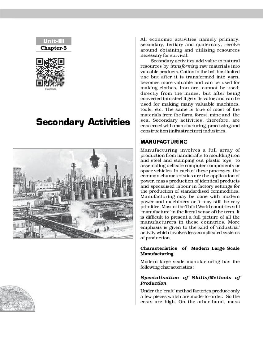 NCERT Book Class 12 Geography (Fundamentals Of Human Geography) Chapter 5 Primary Activities - Page 1