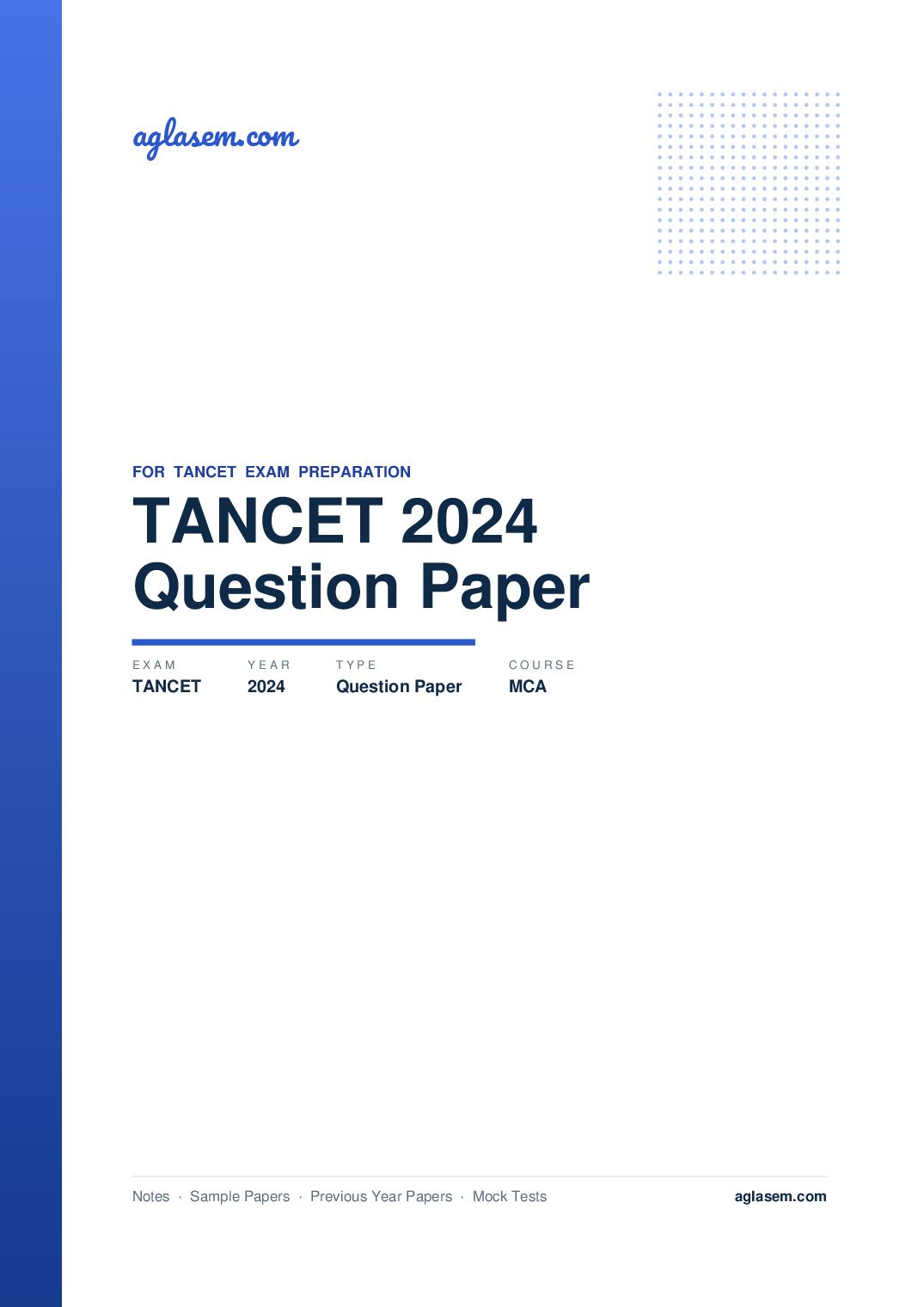 TANCET 2024 Question Paper MCA - Page 1 of 17