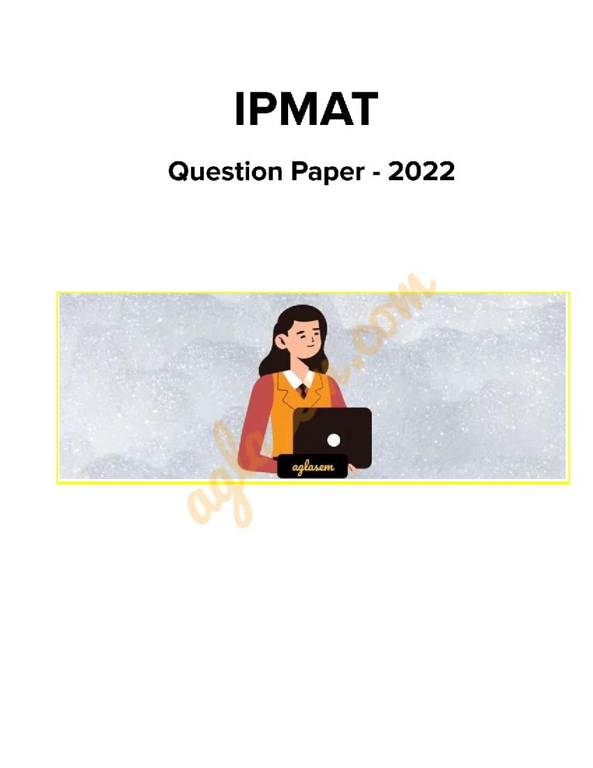 IPMAT 2022 Question Paper - Page 1