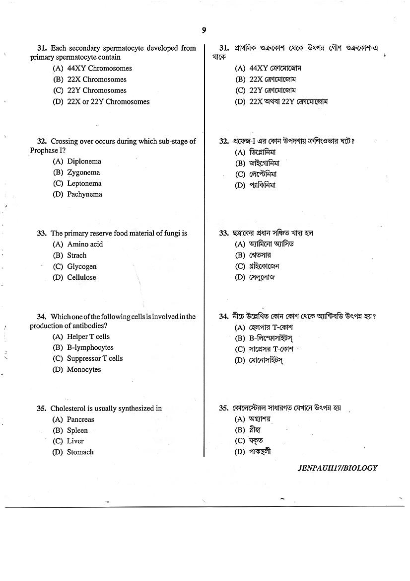 JENPAS UG 2017 Question Paper PDF (JENPAUH, 2 Papers)