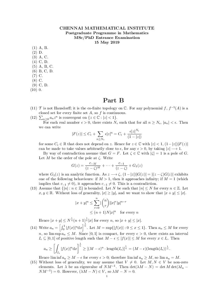 phd maths entrance exam question papers with answers pdf