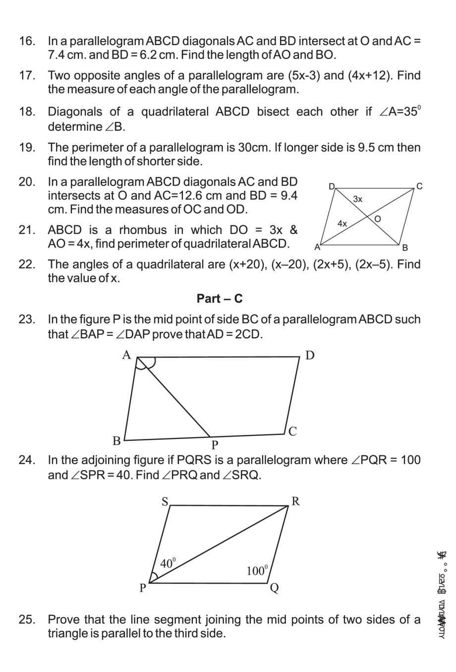 Class 9 Math Quadrilaterals Notes Important Questions And Practice Paper 0358