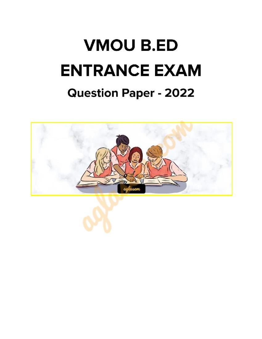 VMOU B.Ed Entrance Exam 2022 Question Paper - Page 1