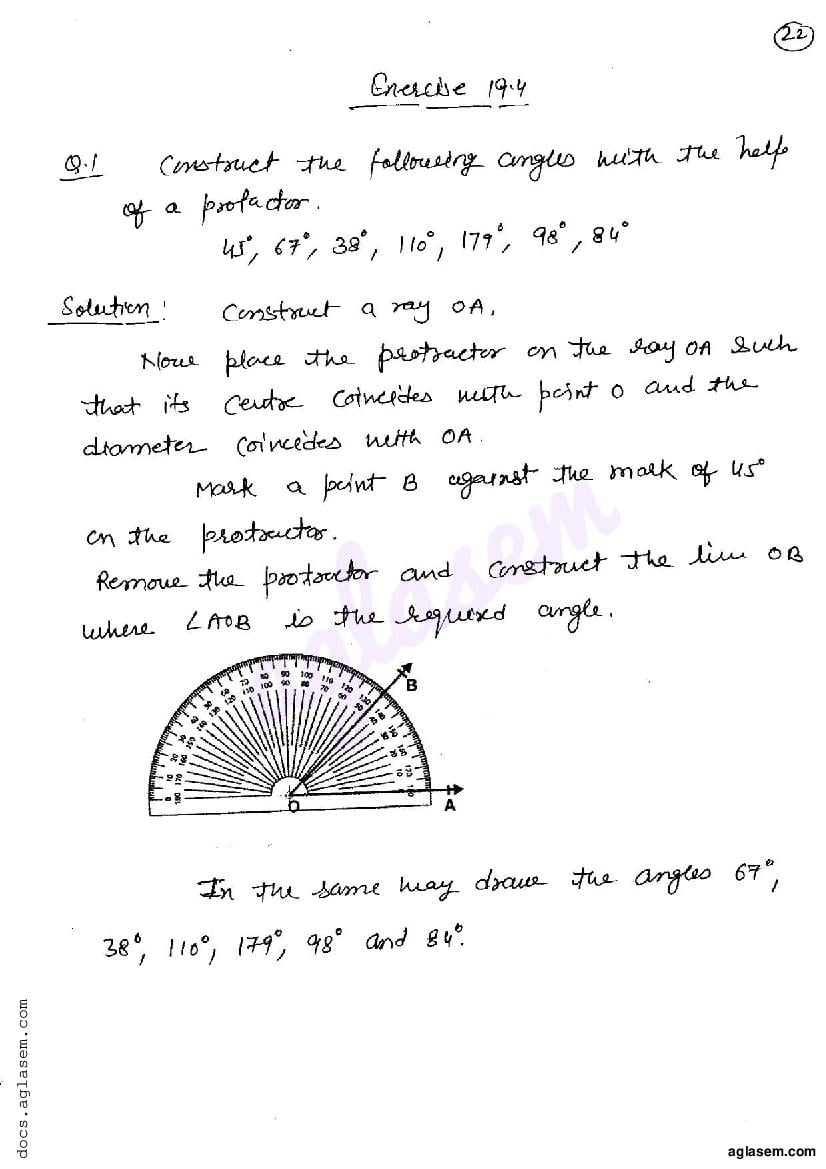 RD Sharma Solutions Class 6 Maths Chapter 19 Geometrical Constructions Exercise 19.4 - Page 1
