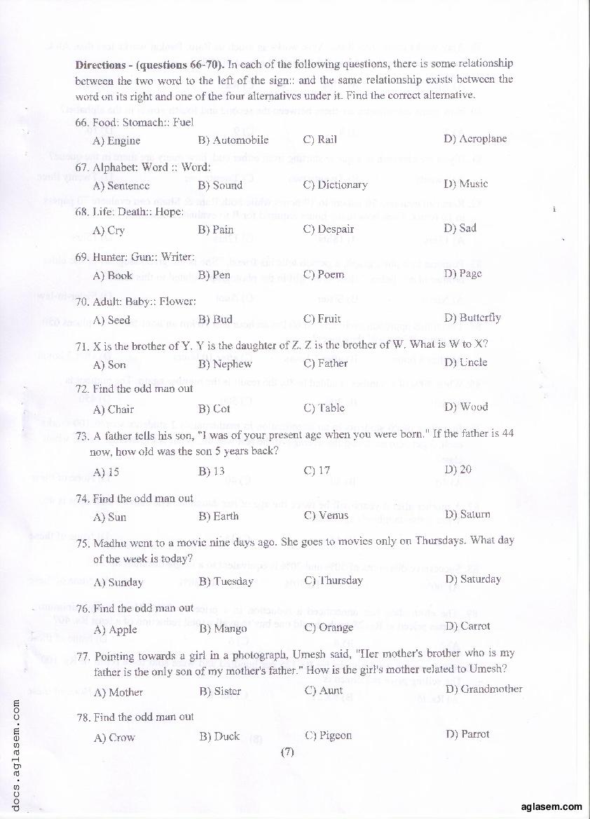 PU MET 2015 Question Paper PDF with Answer Key