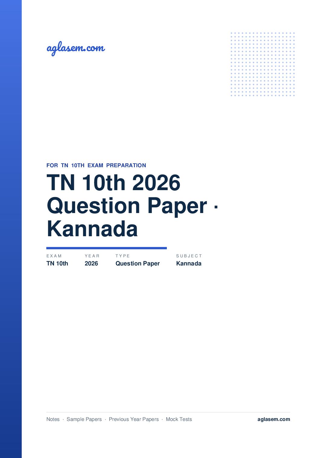 TN 10th Question Paper 2026 Kannada - Page 1 of 13