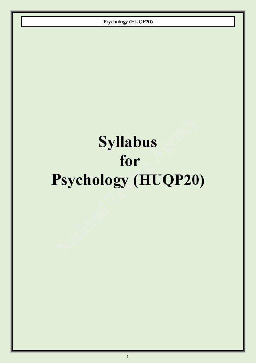 CUET PG 2024 Syllabus Psychology - Page 1
