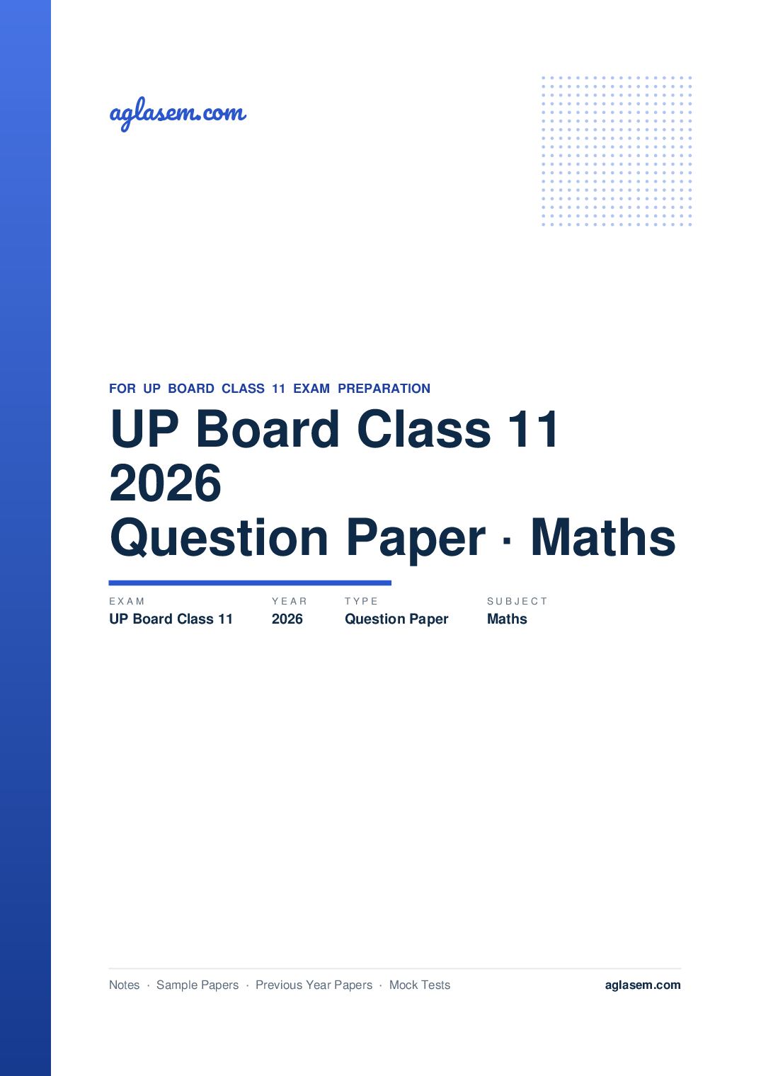 UP Board Class 11 Question Paper 2026 Maths - Page 1 of 5