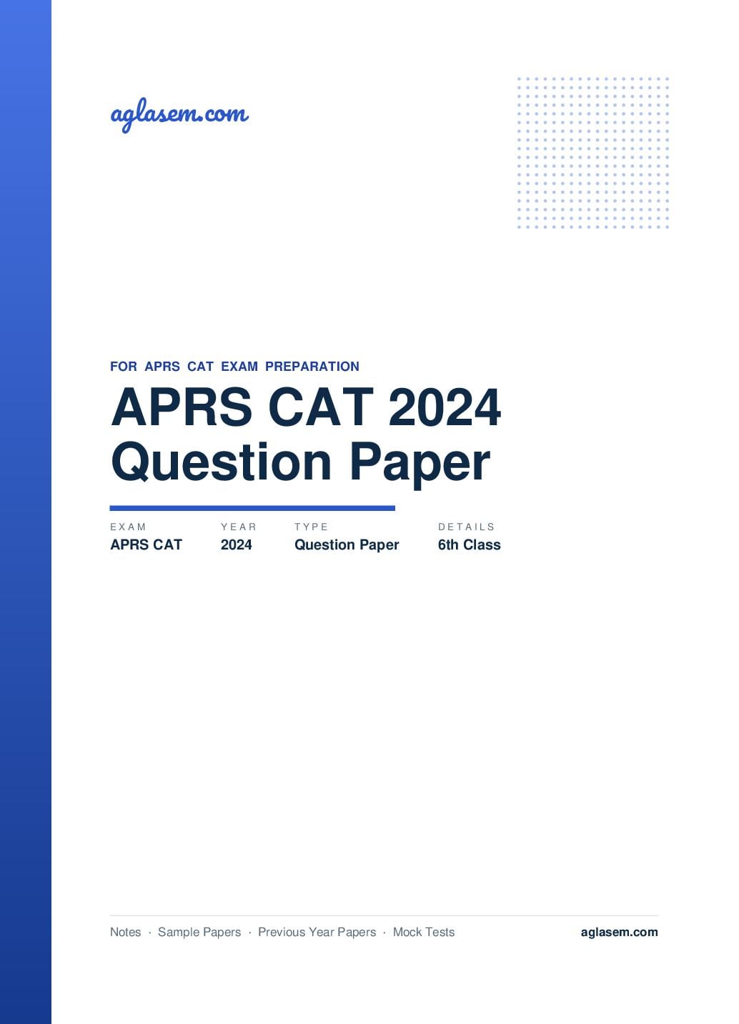 APRS CAT 2024 Question Paper 6th Class - Page 1 of 33