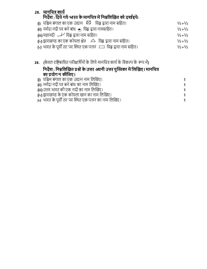 UP Board 2022 Class 10th Model Question Papers for Social Science