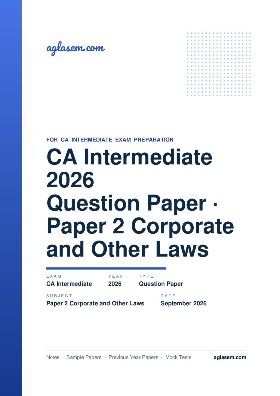 CA Intermediate September 2026 Question Paper Paper 2 Corporate and Other Laws - Page 1 of 28