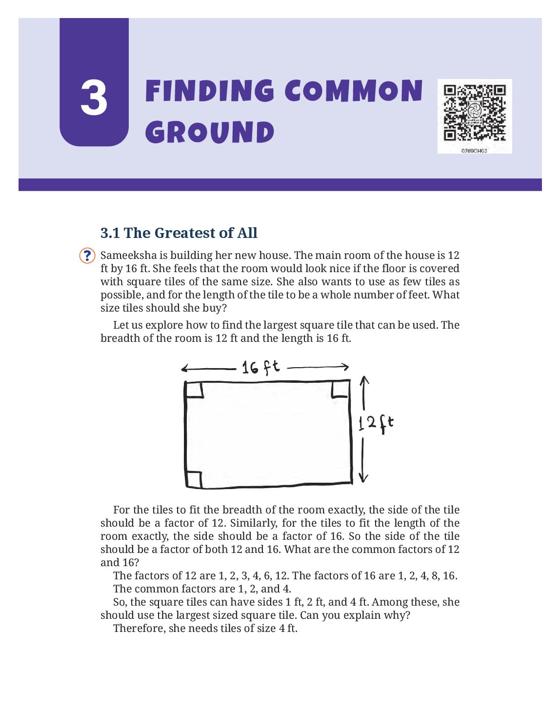 NCERT Book Class 7 Mathematics (Part II) Chapter 3 Finding Common Ground - Page 1 of 20