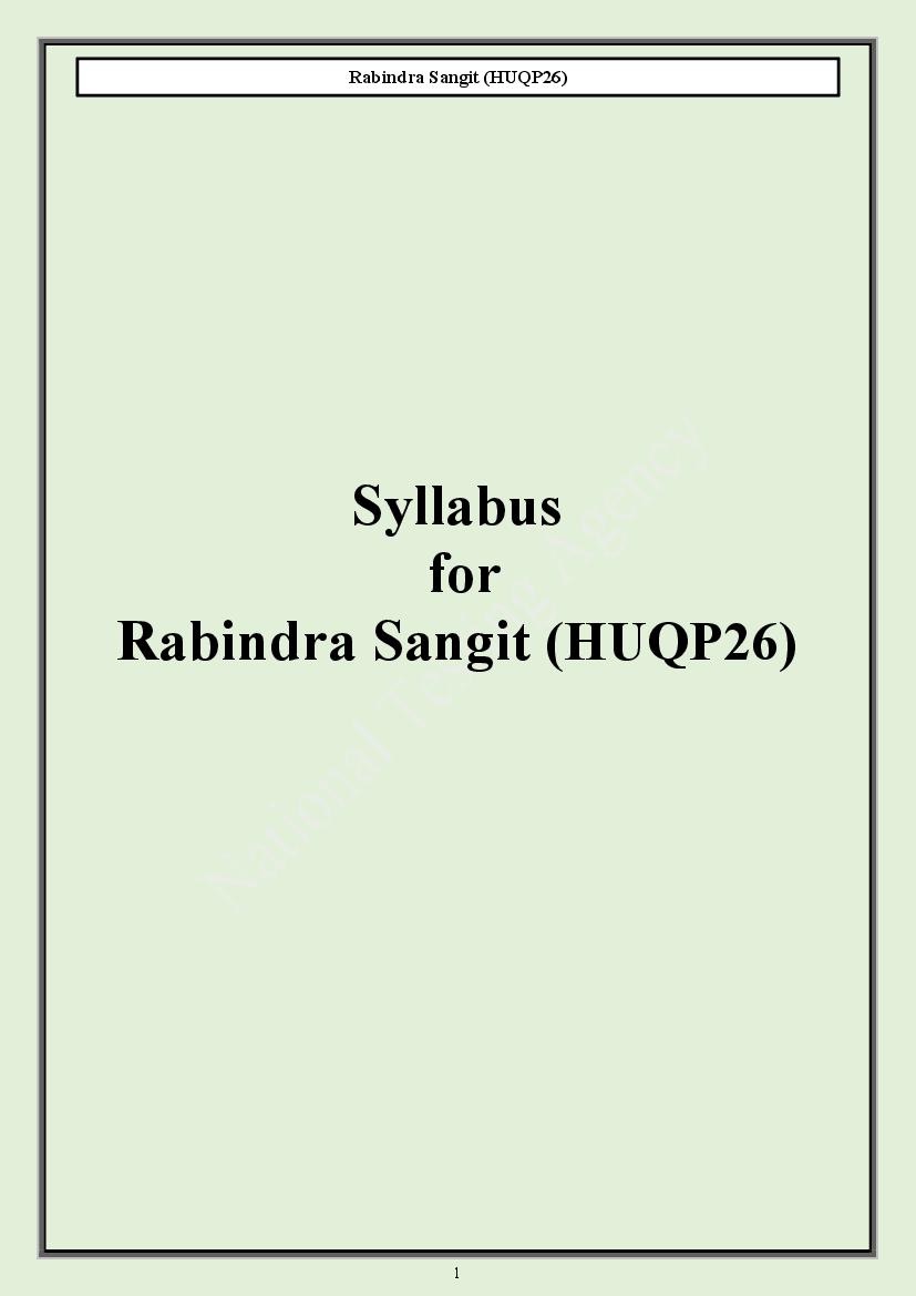 CUET PG 2024 Syllabus Rabindra Sangit - Page 1
