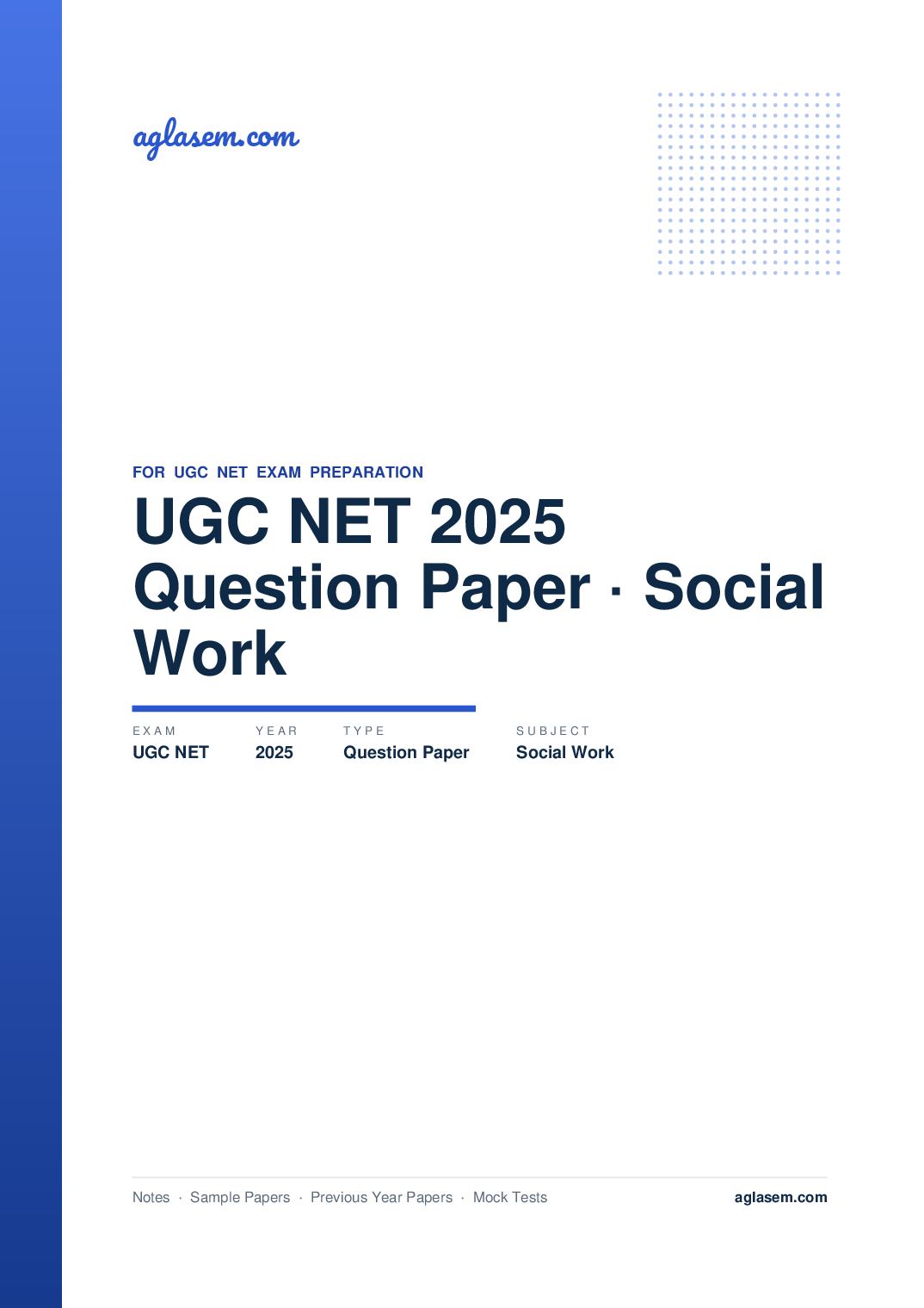 UGC NET 2025 Question Paper Social Work - Page 1 of 134