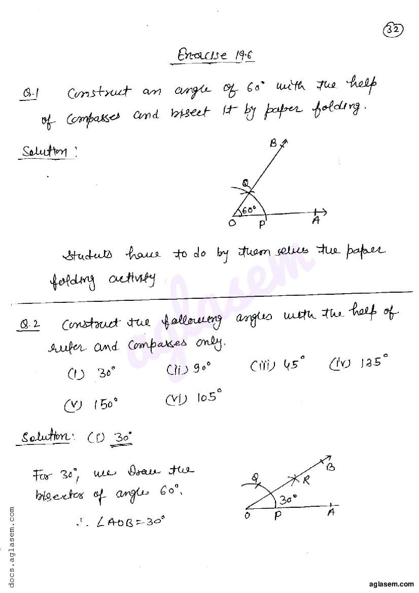RD Sharma Solutions Class 6 Maths Chapter 19 Geometrical Constructions Exercise 19.6 - Page 1