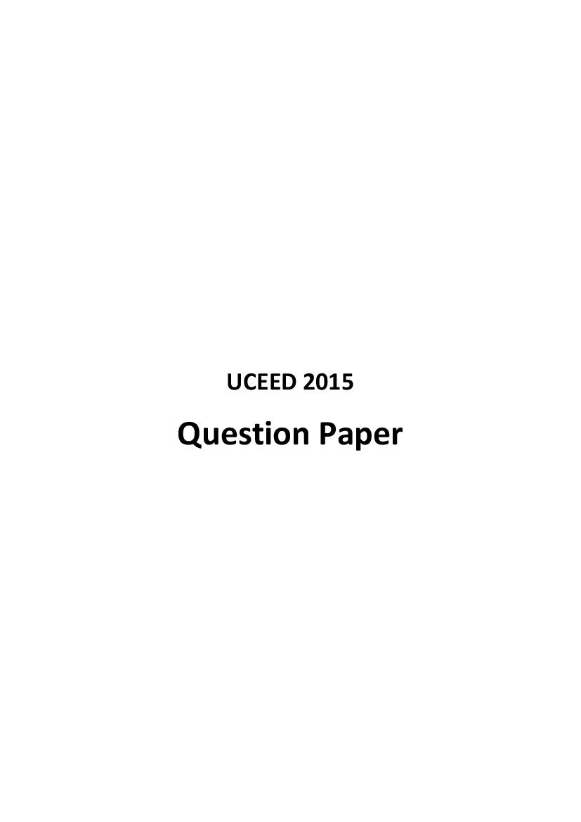UCEED 2015 Question Paper - Page 1