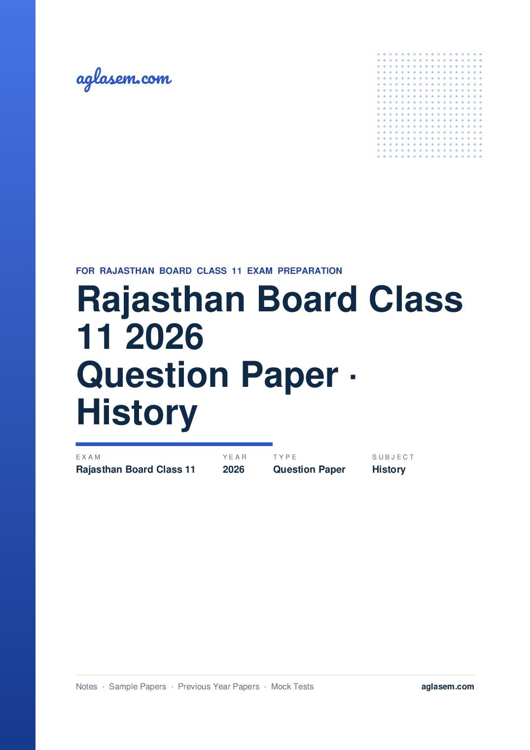 Rajasthan Board Class 11 Question Paper 2026 History - Page 1 of 5