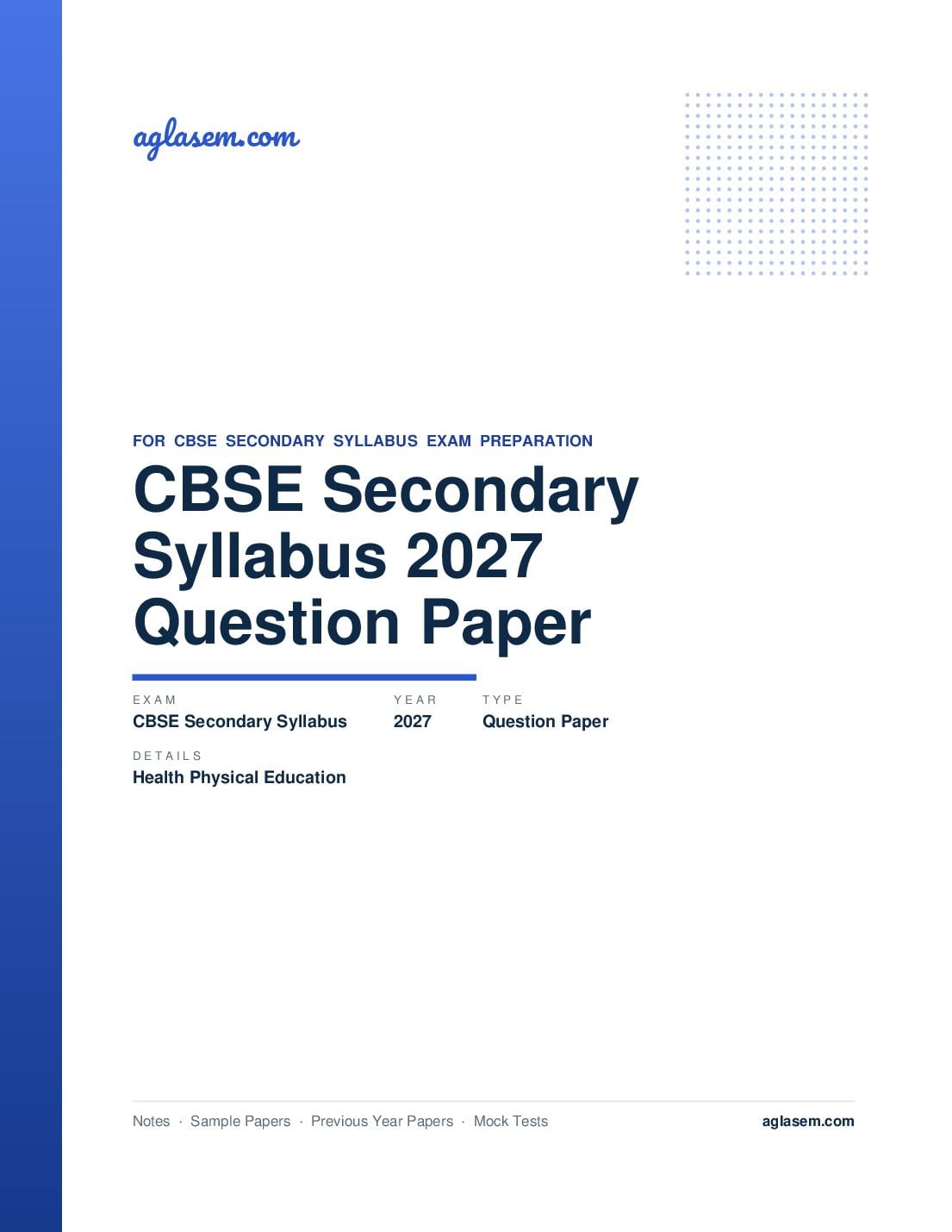 CBSE Secondary Syllabus 2027 Health and Physical Education - Page 1 of 21