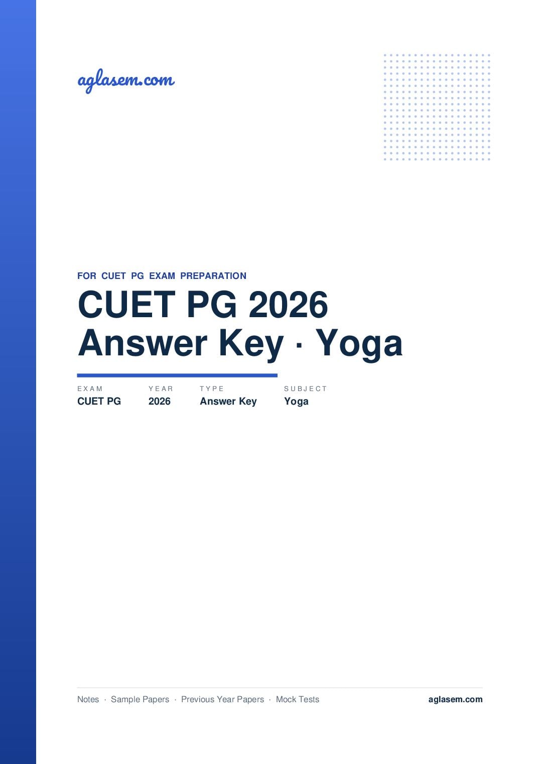 CUET PG 2026 Answer Key Yoga - Page 1 of 2