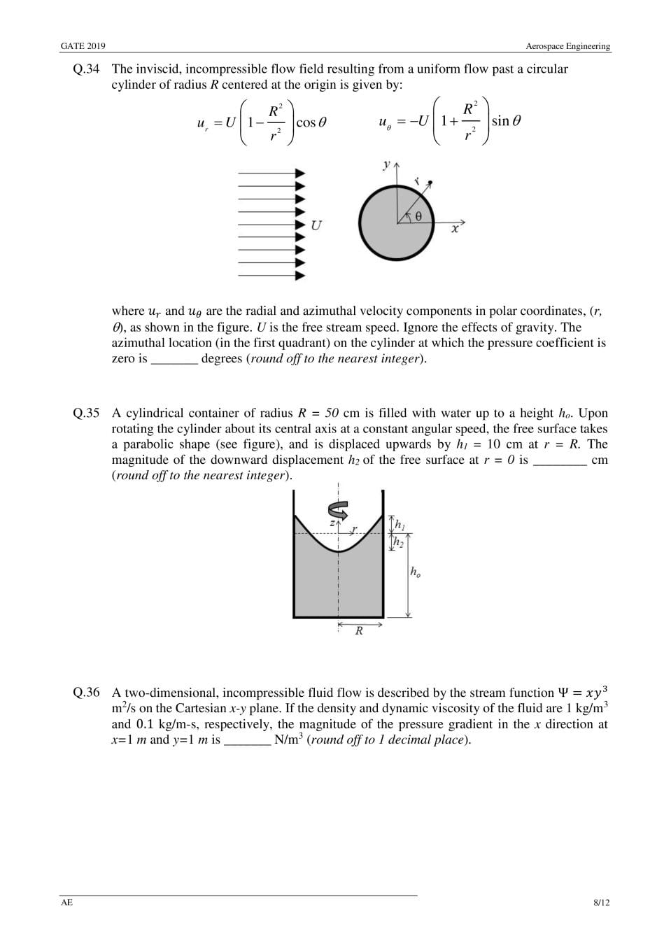GATE 2019 Question Papers PDF with Answers (26 Papers)