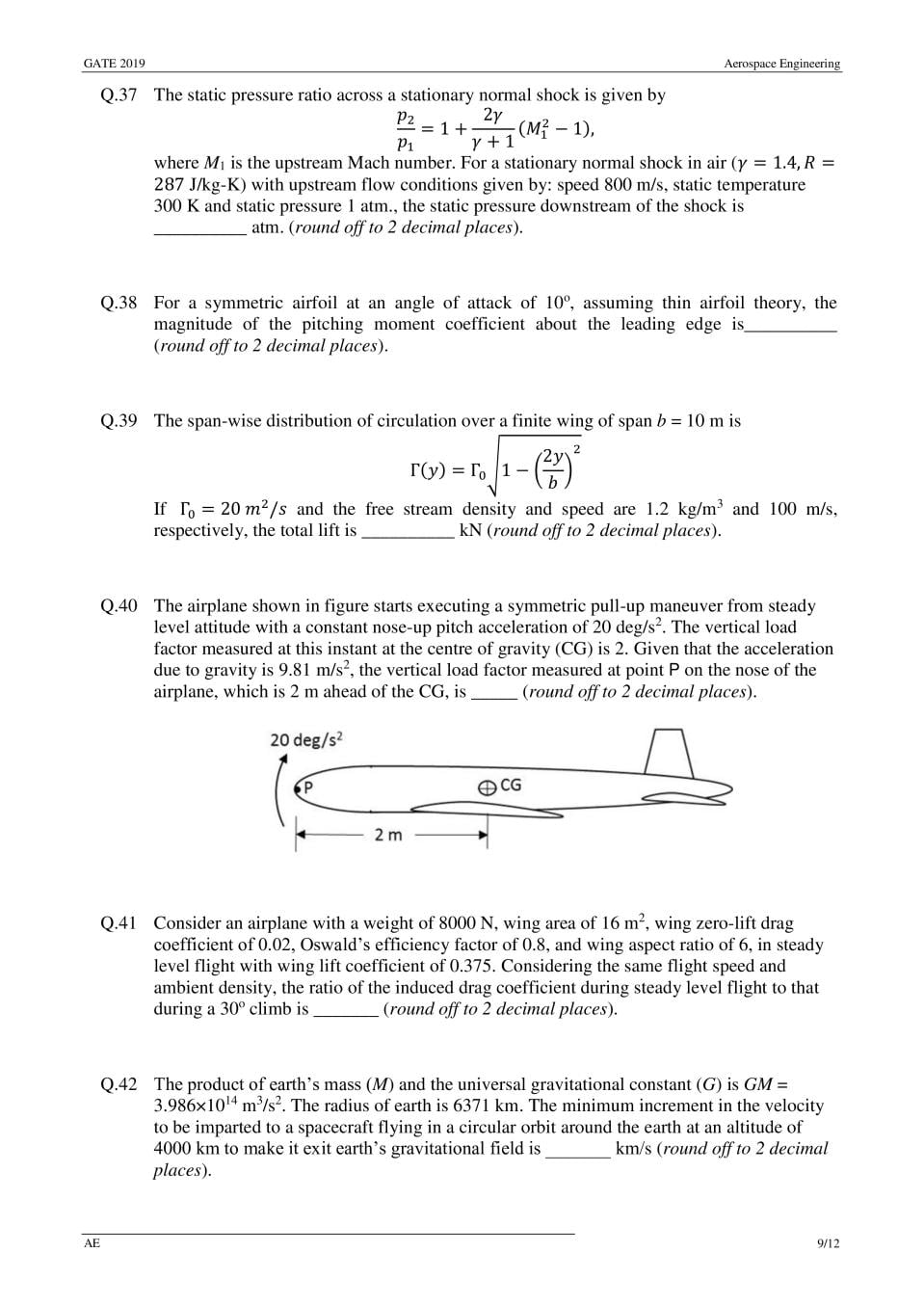 GATE 2019 Question Papers PDF with Answers (26 Papers)