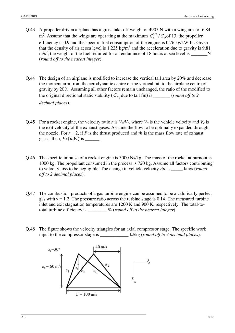 GATE 2019 Question Papers PDF with Answers (26 Papers)