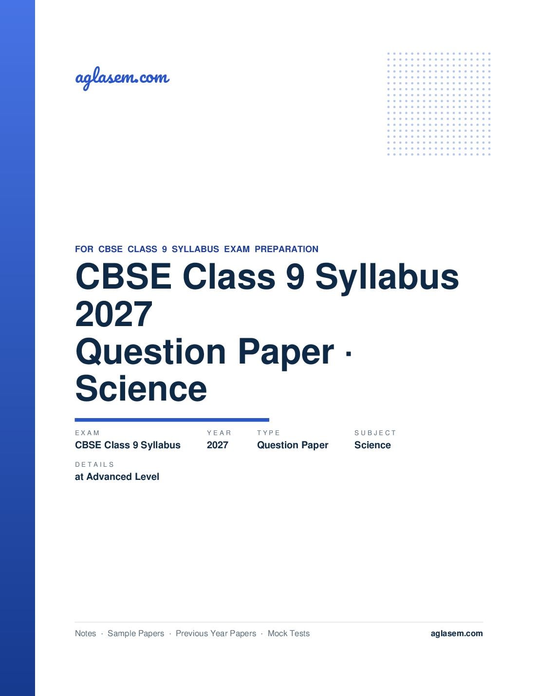 CBSE Class 9 Syllabus 2027 Science at Advanced Level - Page 1 of 86