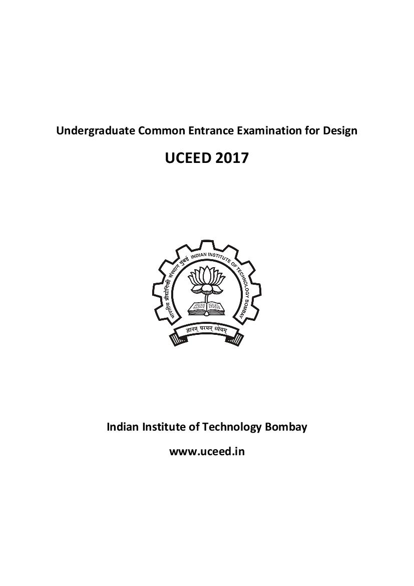 UCEED 2017 Question Paper - Page 1