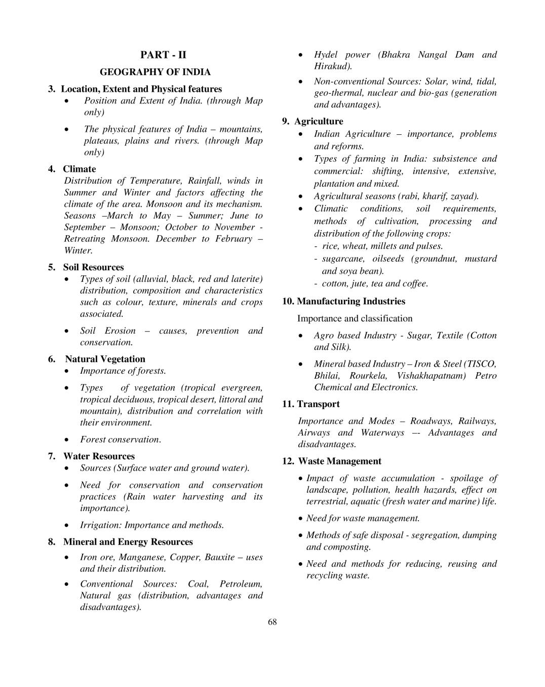 ICSE Geography Syllabus 2020 - 2021 for Class 9, Class 10 | AglaSem Schools