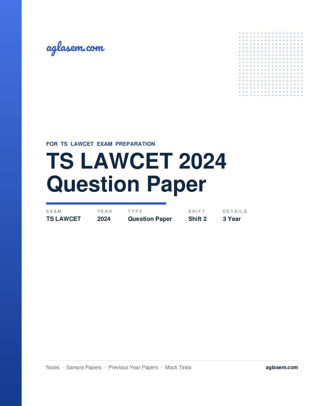 TS LAWCET 2024 Question Paper 3 Year Shift 2 - Page 1 of 80