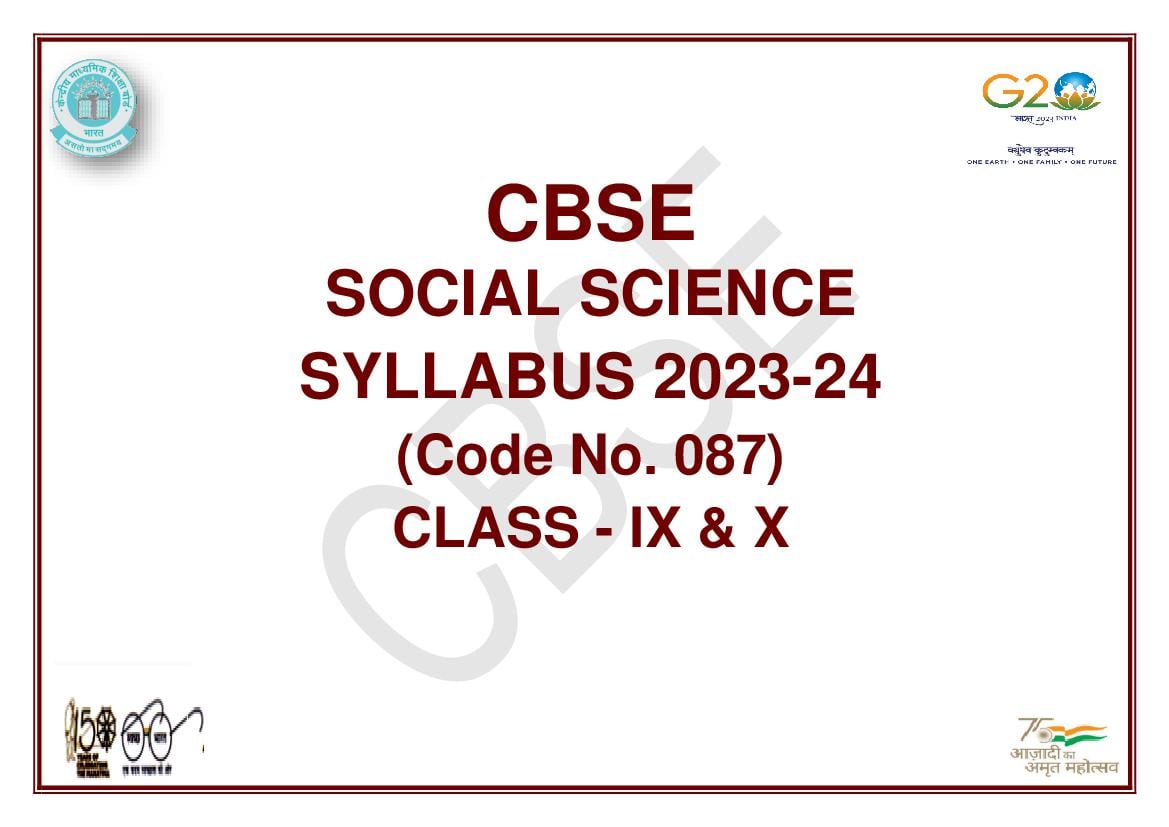 CBSE Class 9 Class 10 Syllabus 2023-24 Social Science - Page 1