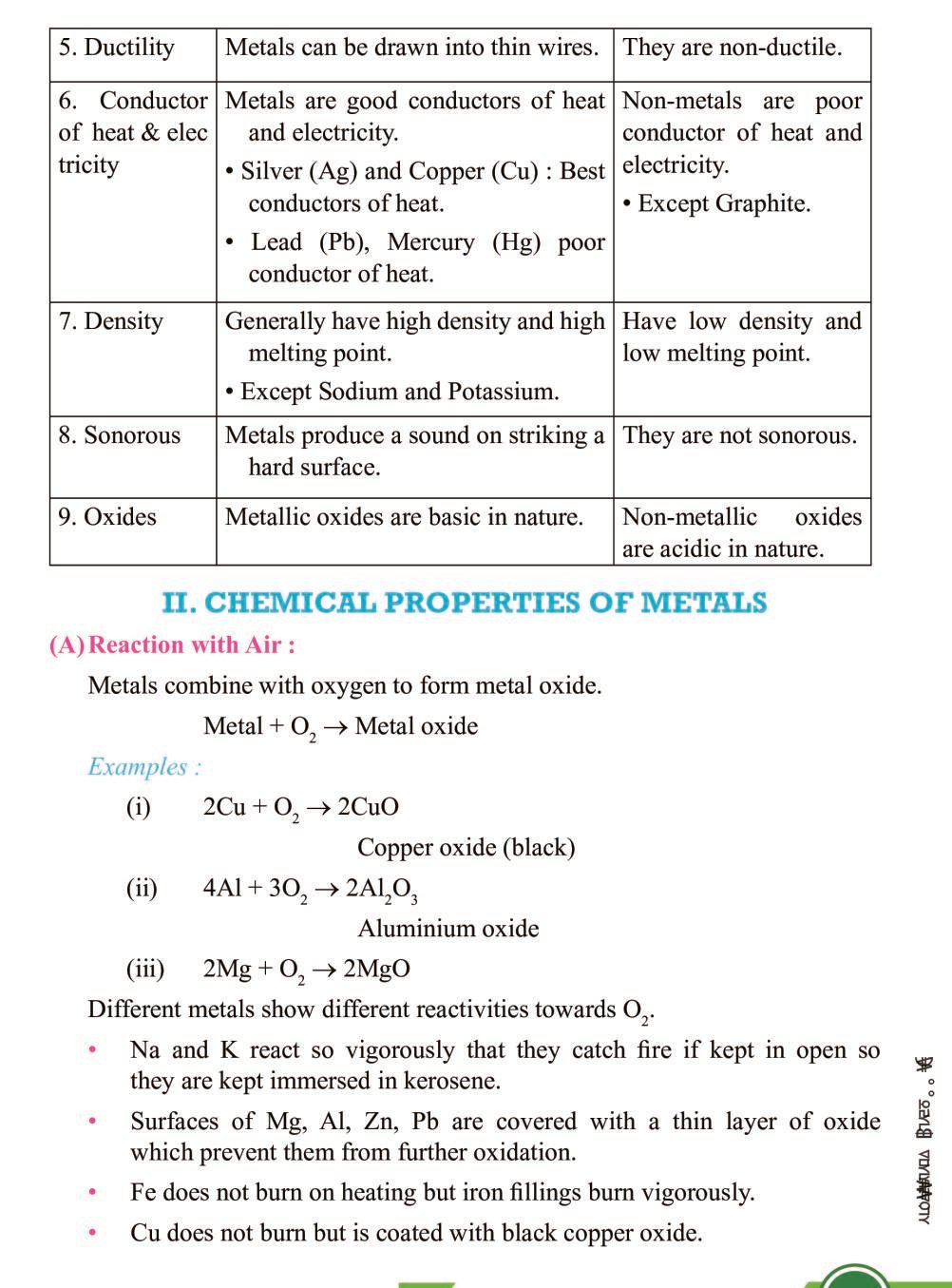 case study questions metals and non metals class 10