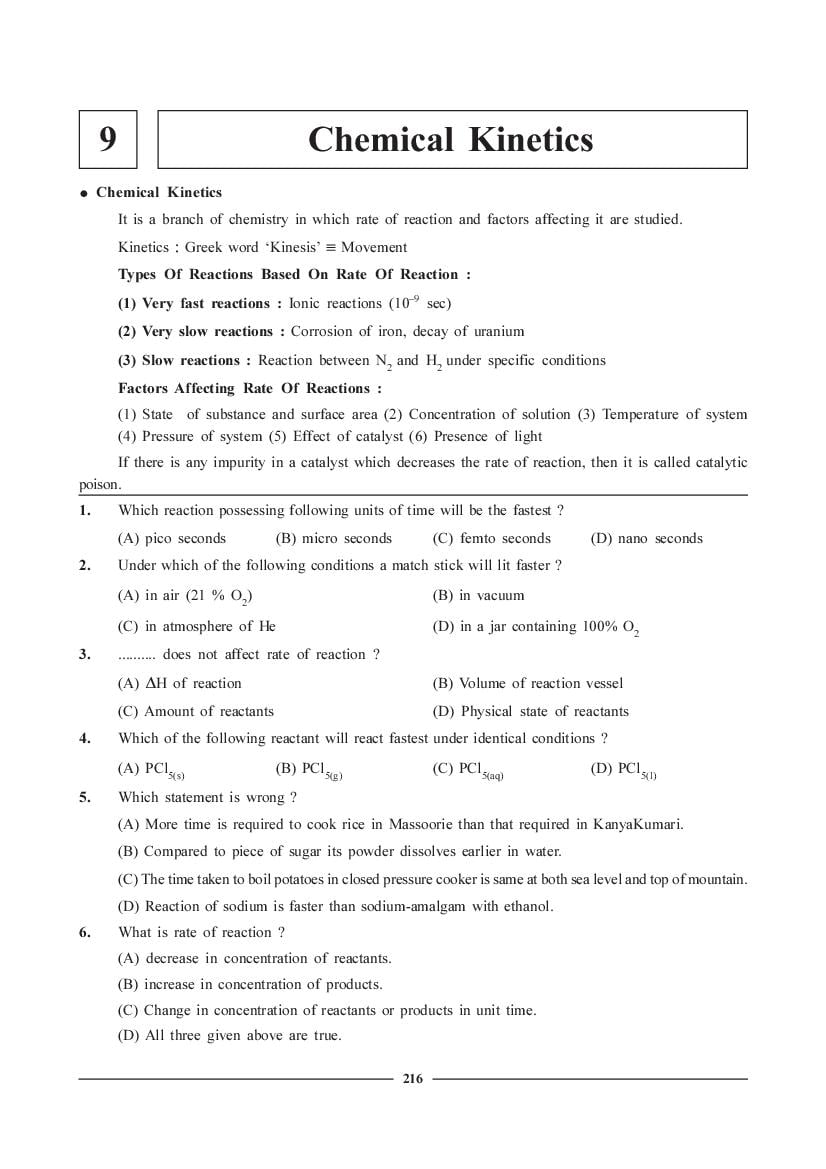 JEE NEET Chemistry Question Bank - Chemical Kinetics - Page 1