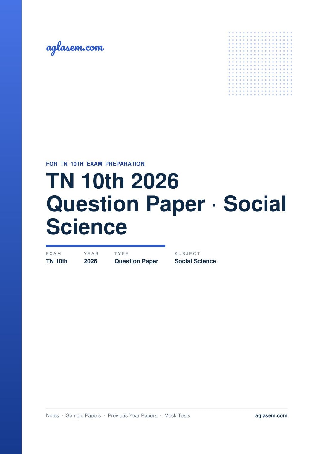 TN 10th Question Paper 2026 Social Science - Page 1 of 13