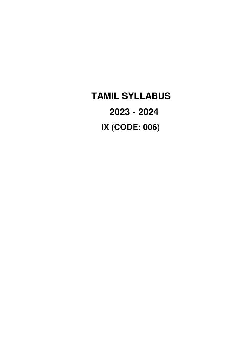 CBSE Class 9 Class 10 Syllabus 2023-24 Tamil - Page 1