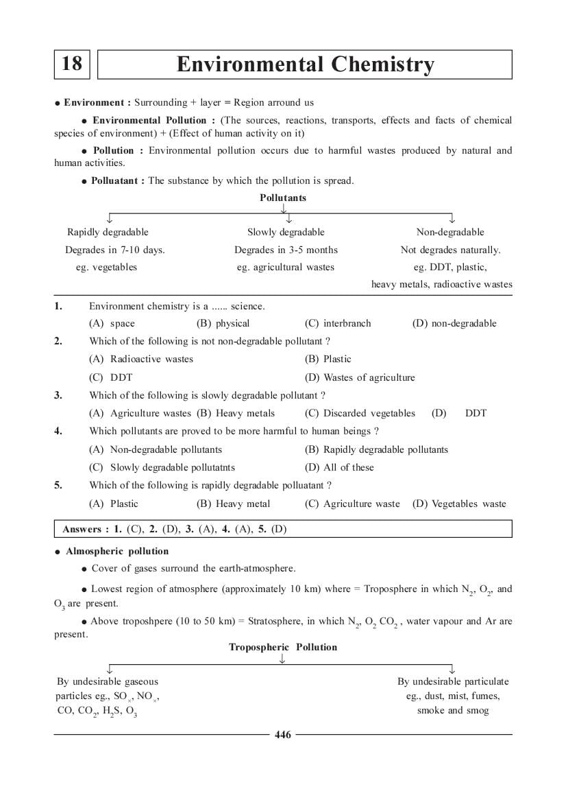 JEE NEET Chemistry Question Bank - Environmental Chemistry - Page 1