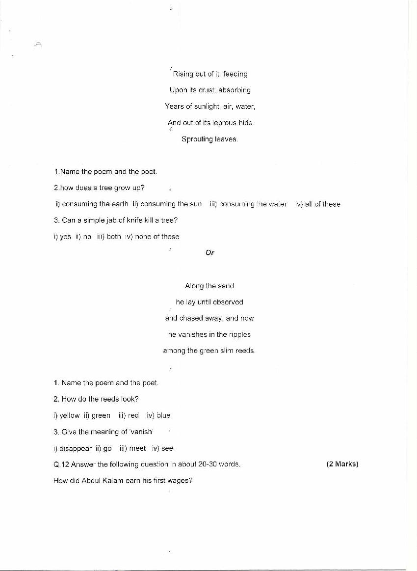 HPBOSE Class 9th Model Question Paper for English 2022 Download HP
