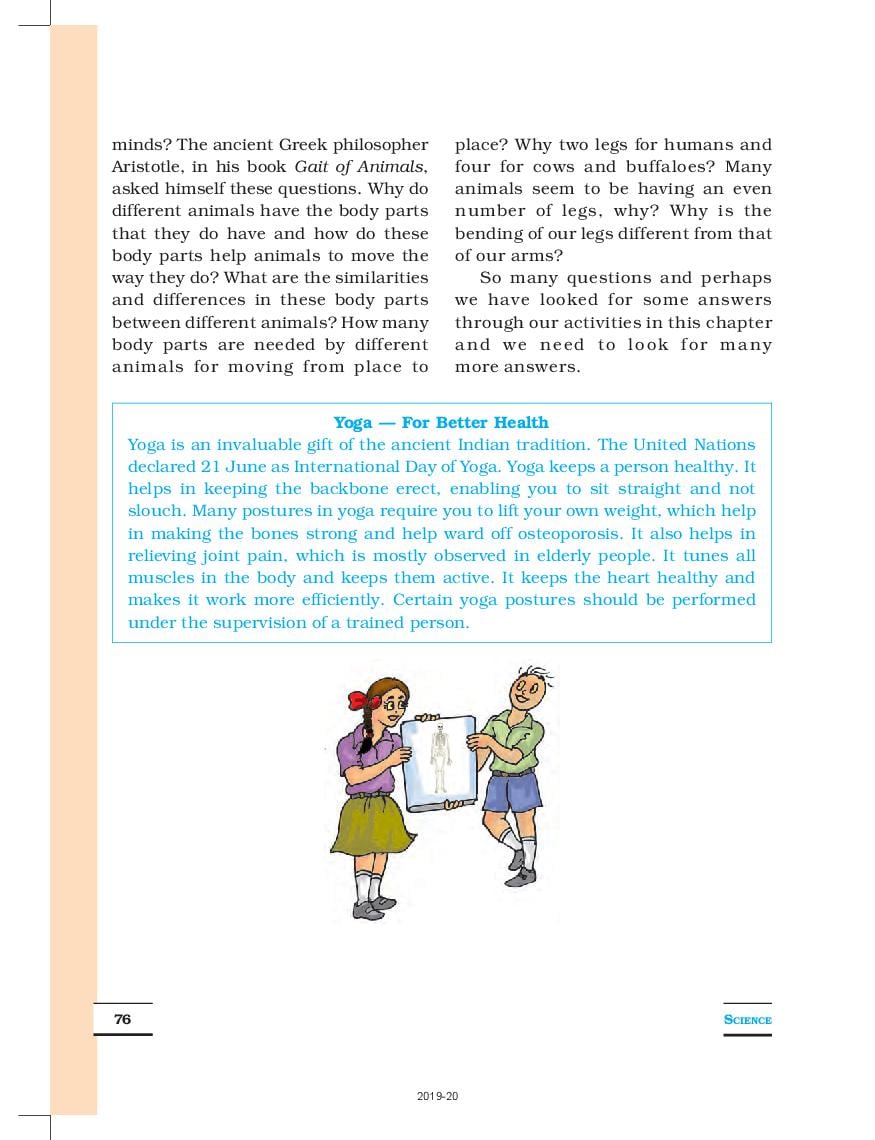 NCERT Book Class 6 Science Chapter 8 Body Movements