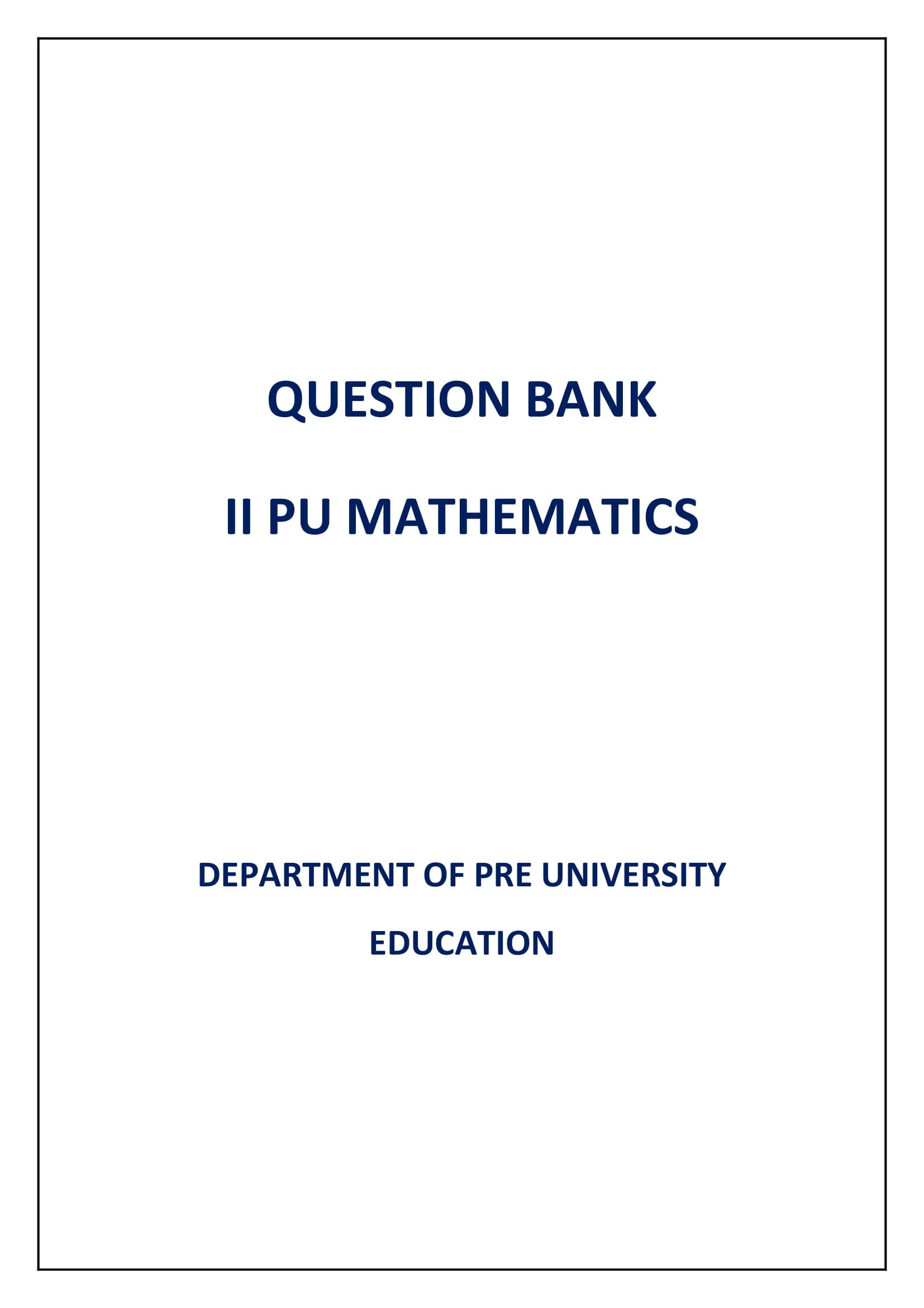 Karnataka 2nd PUC Question Bank for Mathematics 2017-18 - Page 1