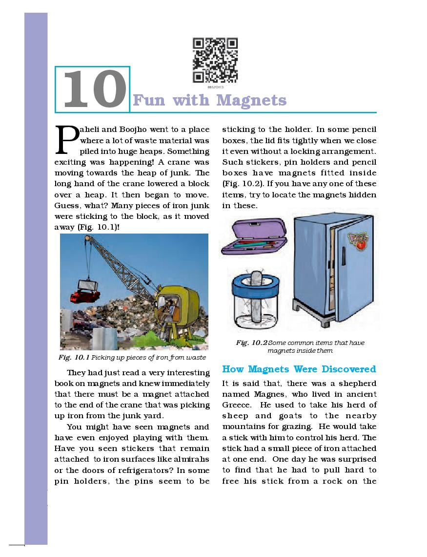 NCERT Book Class 6 Science Chapter 10 Fun with Magnets - Page 1